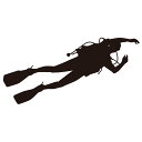 ウォールステッカー ダイバー003 【ws-124】 【450mm×900mm】 【1枚】 【送料無料】