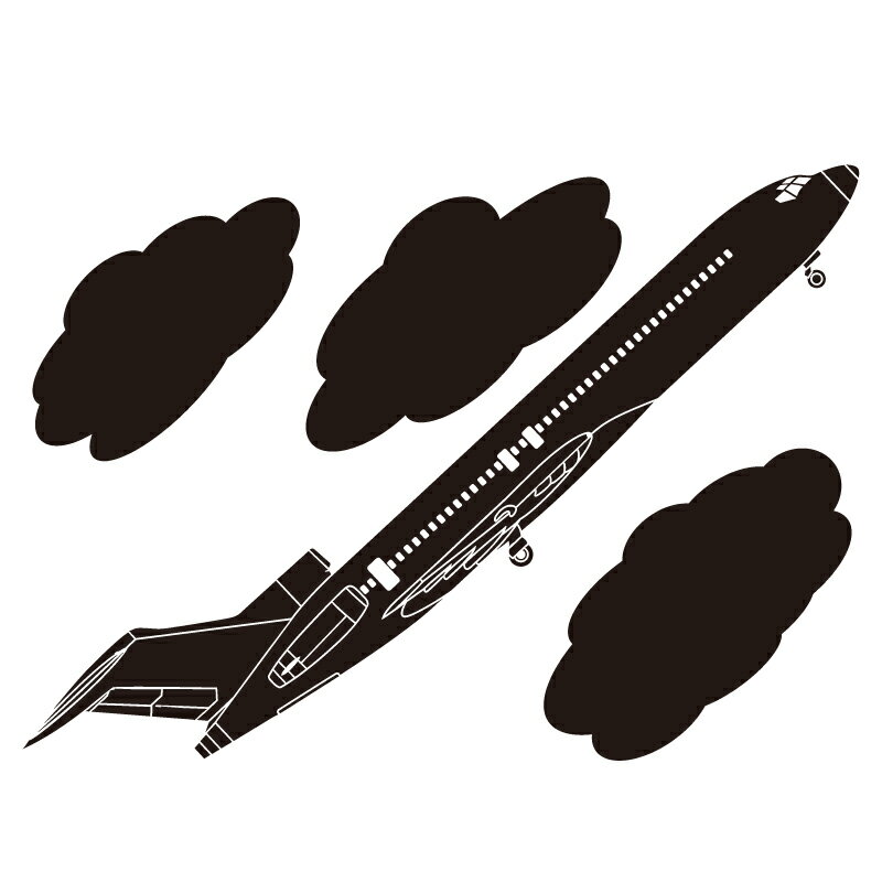 ウォールステッカー 飛行機001 【ws-158】 【450mm×600mm】 【1枚】 【送料無料】