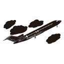 ウォールステッカー 飛行機002 【ws-159】 【450mm×1000mm】 【1枚】 【送料無料】