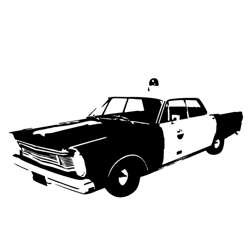 ウォールステッカー パトカー002 【ws-168】 【450mm×850mm】 【1枚】 【送料無料】