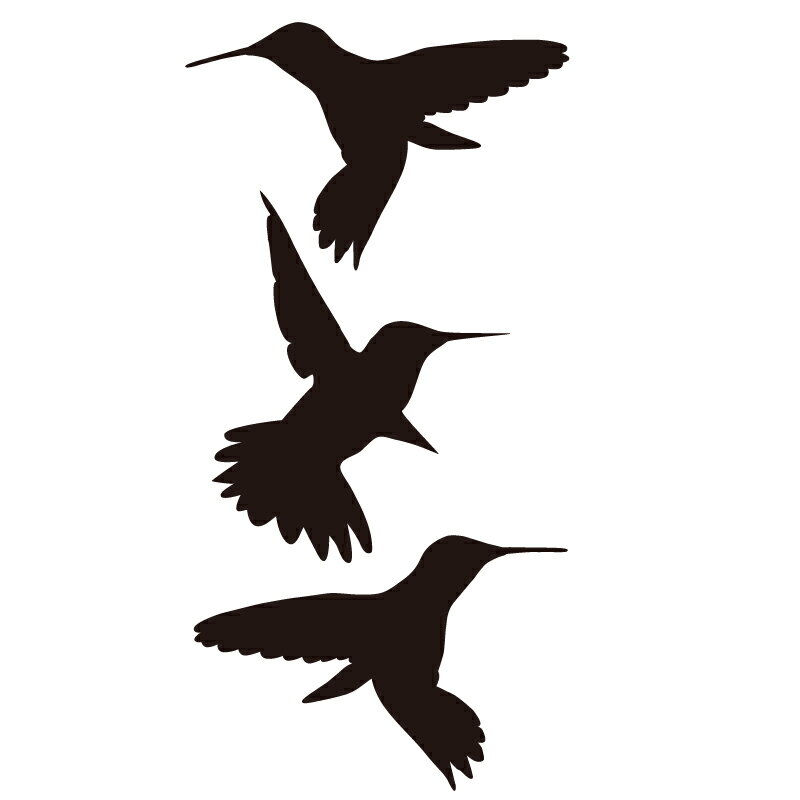 ウォールステッカー ハチドリ 【ws-202】 【100mm×200mm】 【1枚】 【送料無料】 【ネコポス】