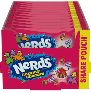 [送料無料] [12袋入り] Nerds ナーズ ガミークラスター Gummy Clusters 袋入り アメリカの大人気キャンディー 咀嚼音 歯ごたえ ASMR 日本未発売 [楽天海外直送]