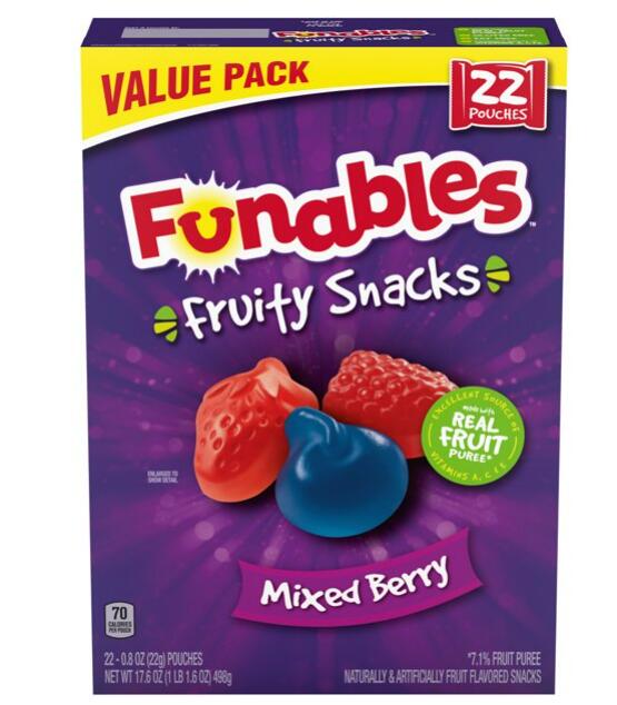 [RDY] [送料無料] [22g x 22袋] Funables フルーティー スナック ミックス ベリー フルーツ スナック 海外 果物 果汁 グミ キャンディ お菓子 おやつ グルテンフリー ビタミン A C E 個包装 [楽天海外