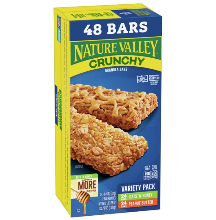 楽天Walmart 楽天市場店[RDY] [送料無料] [42g x 48本] Nature Valley ネイチャーバレー クランチ グラノーラ バー バラエティパック オーツ ＆ ハニー 24本 ピーナッツバター 24本 海外 お菓子 詰め合わせ セット 個包装 朝