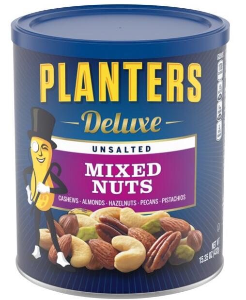 [送料無料] プランターズ Planters デラックス 無塩 ミックスナッツ カシューナッツ アーモンド ヘーゼルナッツ ピーカン ピスタチオ入り 432g ナッツ ダイエット 栄養 おすすめ 塩 スポーツ アウトドア 保存食 家飲み おつまみ 海外 [楽天海外通販]