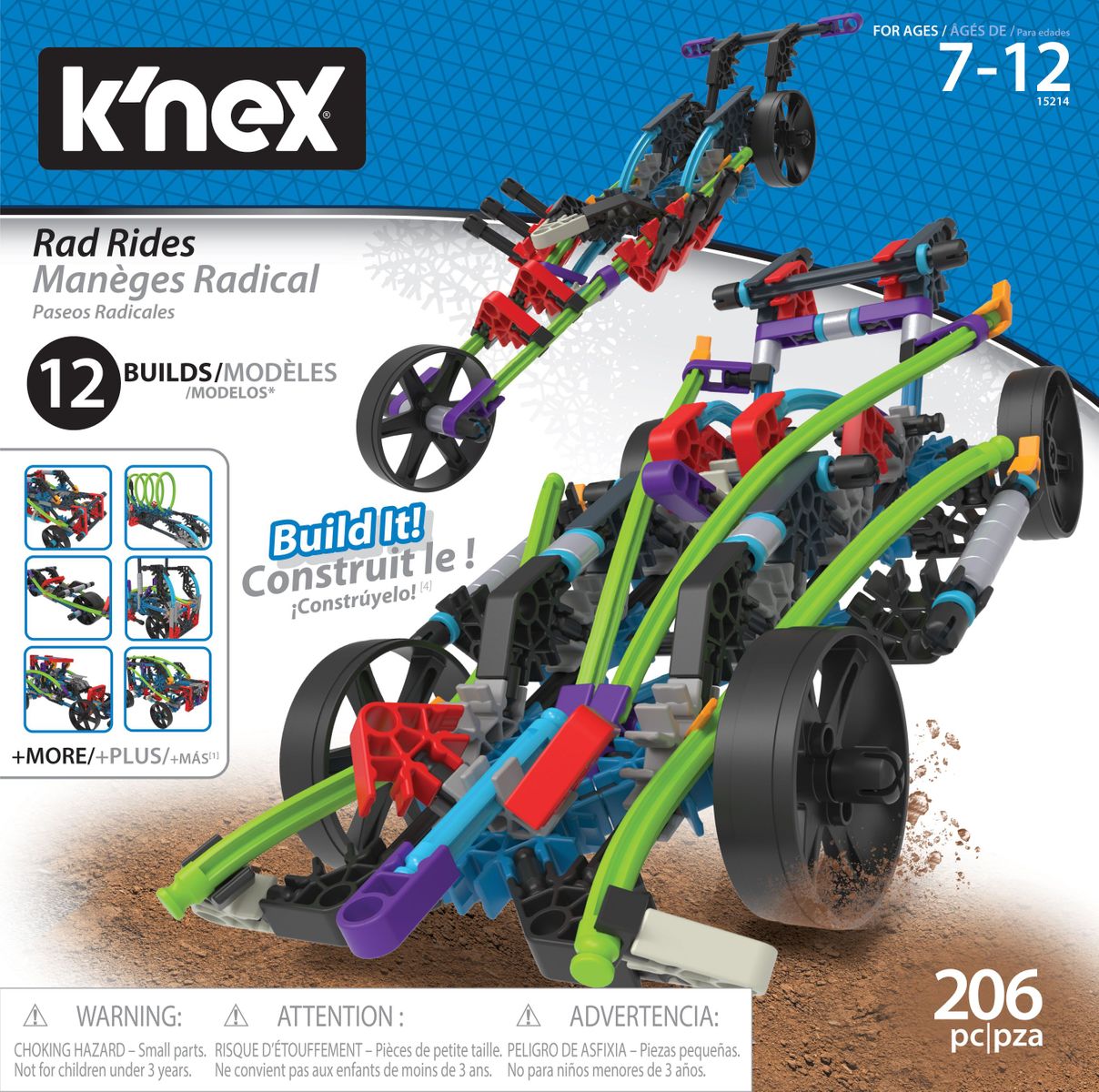   K'NEX ケネックス 車 乗り物 206 ピース 12モデル ビルディングトイ コンストラクショントイ 東大 知育玩具 創造性 