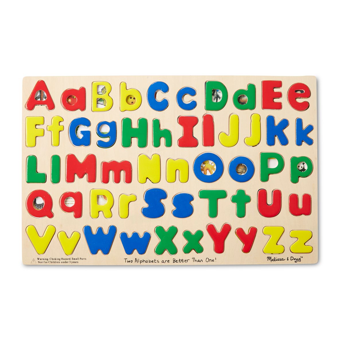 [送料無料] Melissa &amp; Doug アルファベットパズル 52個セット パズル 木製 舐めても安全 知育玩具 天然素材 知育ブロック 知育 知育パズル 知育おもちゃ 学習玩具 木製パズル 木のパズル