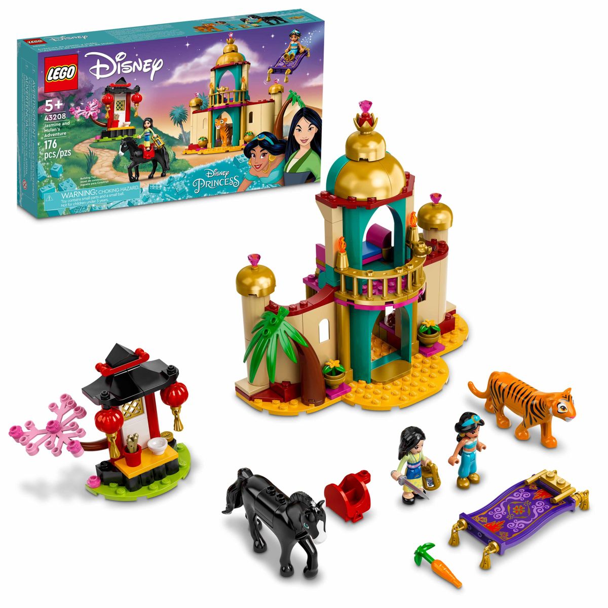 [送料無料] LEGO Disney Jasmine and Mulan's Adventure 43208 Building Kit; A Fun Princess Construction Toy for Kids Age Age 5+ (176 Pieces) [楽天海外通販] | LEGO Disney Jasmine and Mulan’s Adventure 43208 Building Kit; A Fun Princess Construction Toy