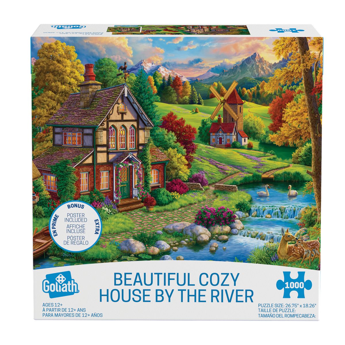 [RDY] [送料無料] Goliath Image World Beautiful Cozy House by the River 1000pc Puzzle - Poster Included [楽天海外通販] | Goliath Image World Beautiful Cozy House by the River 1000pc Puzzle - Poster Included