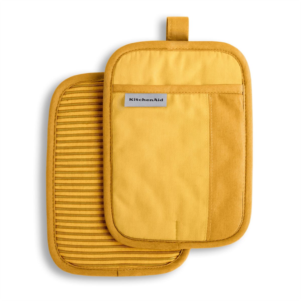 [送料無料] KitchenAid Beacon Two-Tone Pot Holder 2-Pack Set, Majestic Yellow, 7 "x10". [楽天海外通販] | KitchenAid Beacon Two-Tone Pot Holder 2-Pack Set, Majestic Yellow, 7"x10"