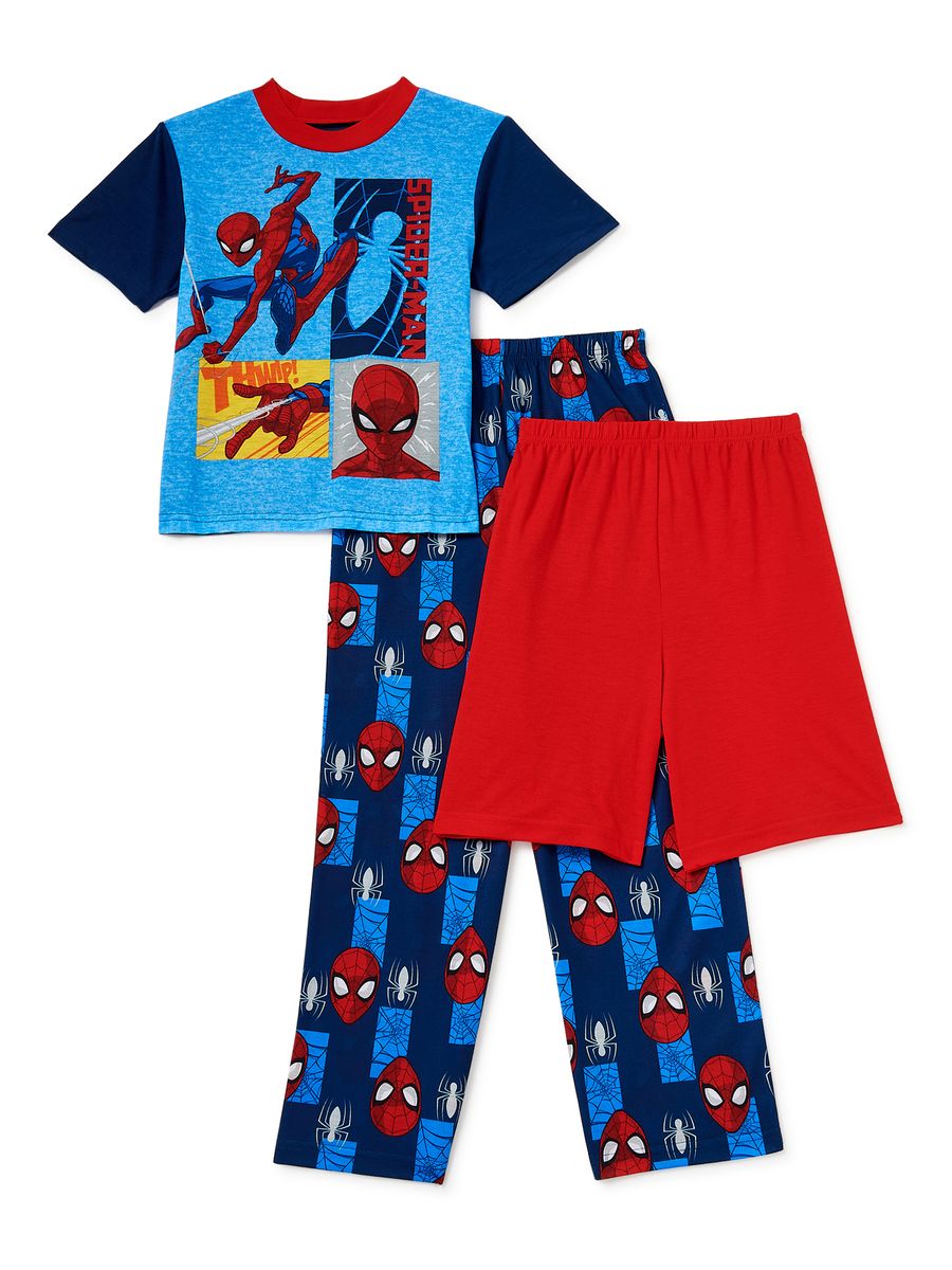 [送料無料] Marvel Spiderman Boys Short Sleeve Top, Pants, and Shorts, 3-Piece Pajama Set, Sizes 4-10 [楽天海外通販] | Marvel Spiderman Boys Short Sleeve Top, Pants, and Shorts, 3-Piece Pajama Set, Sizes 4-10
