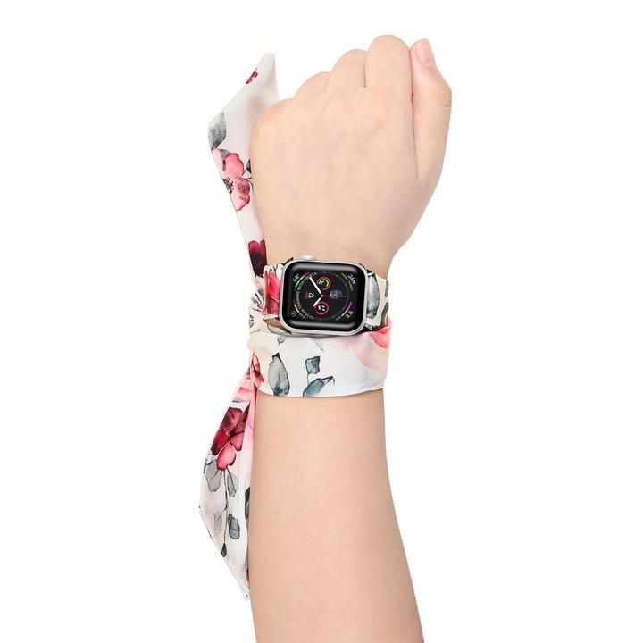 [送料無料] 花柄シルクスカーフ Apple Watch Series 1,2,3,4,5,6 & SE用交換バンド - サイズ42mm/44mm [楽天海外通販] | Floral Silk Scarf Replacement Band for Apple Watch Series 1,2,3,4,5,6 & SE - Size 42mm/44mm