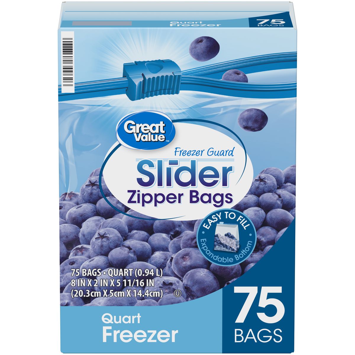 [RDY] [送料無料] Great Value Freezer Guard Slider Zipper Bags, Quart Freezer, 75 Count. [楽天海..