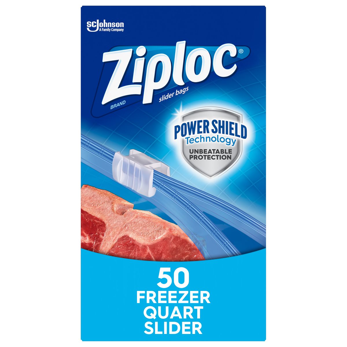 [RDY] [送料無料] Ziploc ブランド Slider Freezer Quart Bags with Power Shield Technology, 50 Coun..