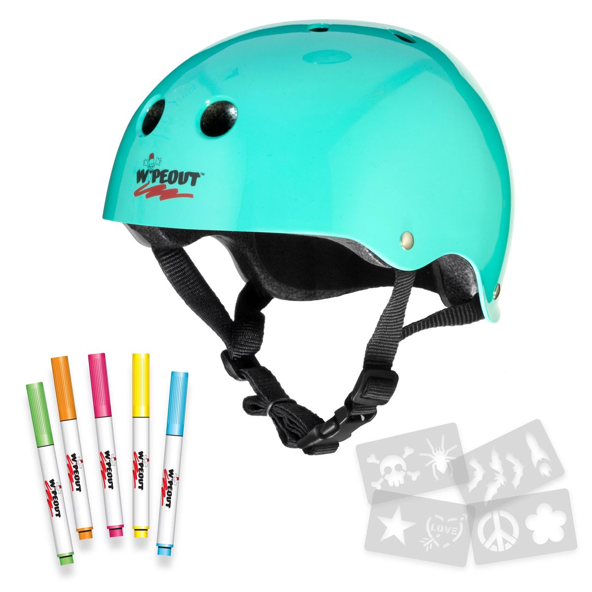 [RDY] [送料無料] Wipeout Dry Erase Kids Helmet for Bike, Skate, and Scooter, Teal Blue, Ages 5+ [楽天海外通販] | Wipeout Dry Erase Kids Helmet for Bike, Skate, and Scooter, Teal Blue, Ages 5+