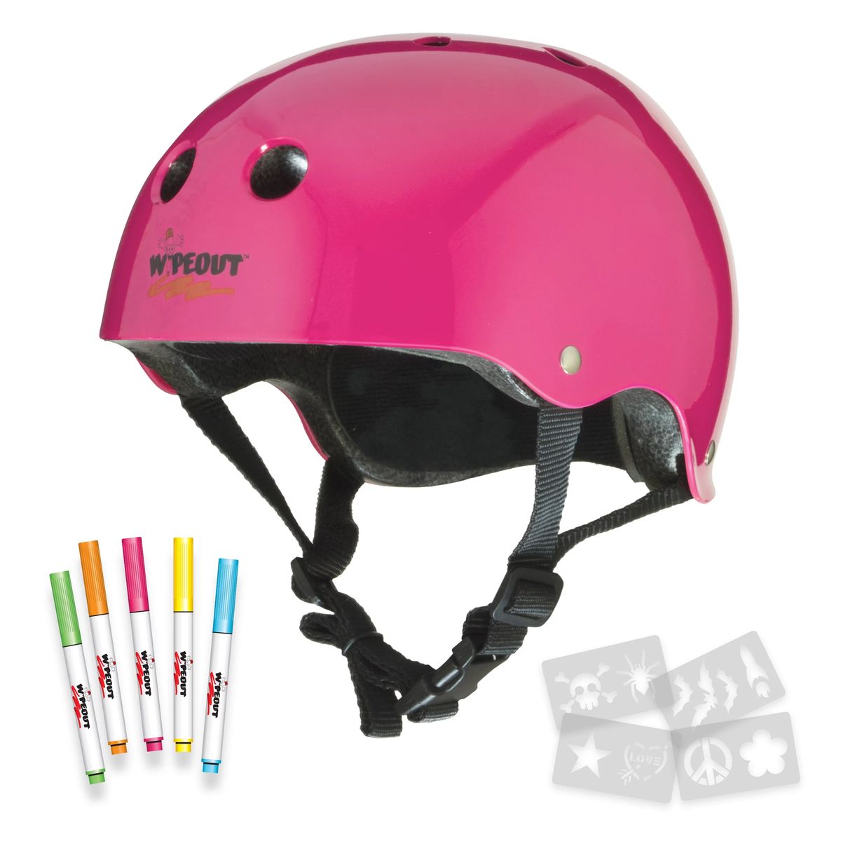 [RDY] [送料無料] Wipeout Dry Erase Kids Helmet for Bike, Skate, and Scooter, Neon Pink, Ages 5+ ..