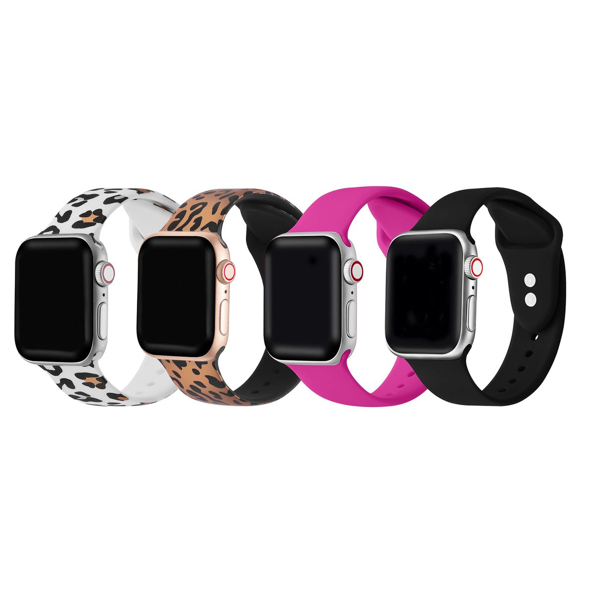 [送料無料] Posh Tech Apple Watch Series 1,2,3,4,5,6 & SE用シリコンプリント＆ソリッド交換バンド4本セット - サイズ38mm/40mm [楽天海外通販] | Posh Tech 4-Pack of Silicone Print and Solid Replacement Bands for Apple Watch Series 1,2,3,4,5,6 &