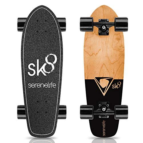 [RDY] [送料無料] SereneLife 6'' Canadian and Bamboo Maple Deck Skateboard - Mini Cruiser Skateboard, Designed for Kids, Teens, and Adults (Black) [楽天海外通販] | SereneLife 6'' Canadian and Bamboo Maple Deck Skateboard - Mini Cruiser Skateboar