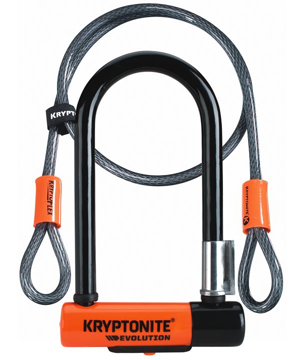 [RDY] [] Kryptonite Evolution Mini-7 13 mm U-Lock Bicycle Lock with Flex Flame-U Bracket &amp; KryptoFlex 410 10 mm Looped Bike Security Cable [yVCOʔ] | Kryptonite Evolution Mini-7 13 mm U-Lock Bicycle Lock with FlexFrame-U B