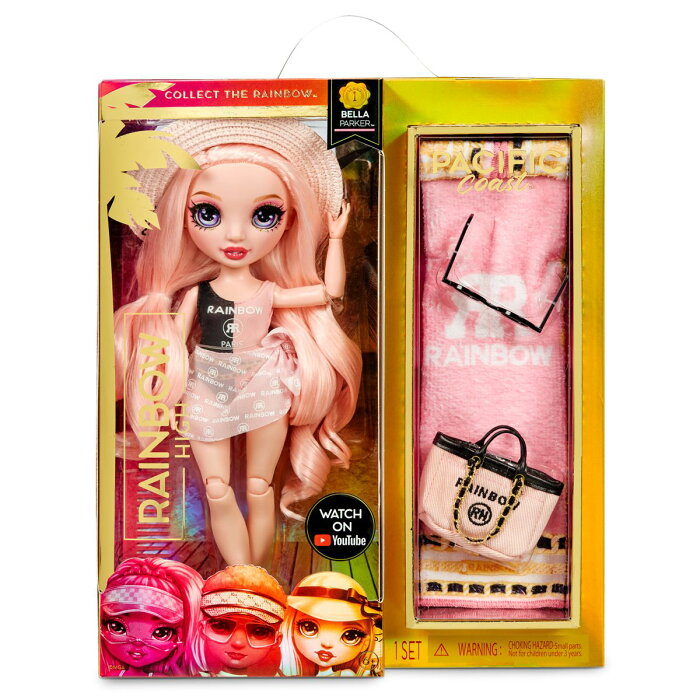 [送料無料] Rainbow High ? Pacific Coast? Bella Parker?- (Pink) Fashion Doll with pool accessories playset, and interchangeable legs feature.6〜12歳のお子様へのプレゼントに最適です。 [楽天海外通販] | Rainbow High? Pacific Coast? Bella Park