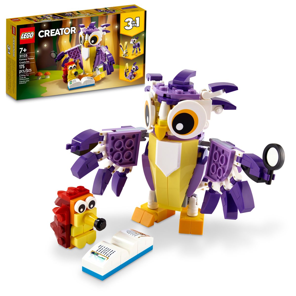 [RDY] [送料無料] LEGO Creator 3in1 Fantasy Forest Creatures 31125 Building Kit featuring Owl, Rabbit and Squirrel; Animal Toys for Kids Aged 7+ who loves Creative Fun and Animal Models 175 pieces [楽天海外通販] | LEGO Creator 3in1 Fantasy Fores
