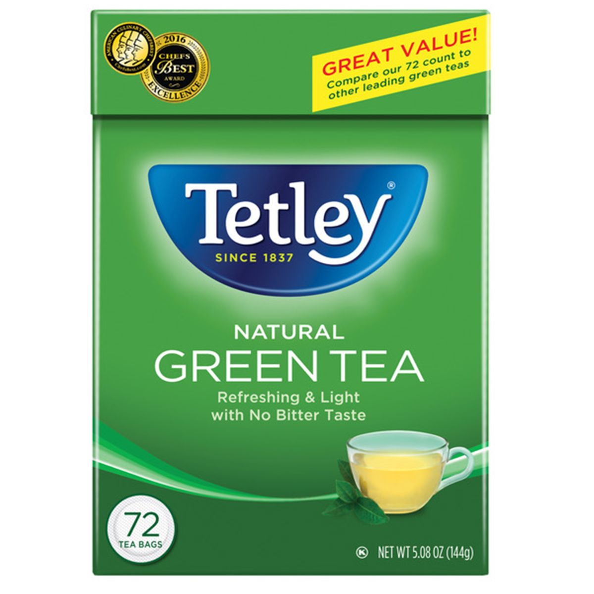 楽天Walmart 楽天市場店[RDY] [送料無料] Tetley オールナチュラル グリーンティー ティーバッグ72個入り [楽天海外通販] | Tetley All Natural Green Tea, 72 Count Tea Bags