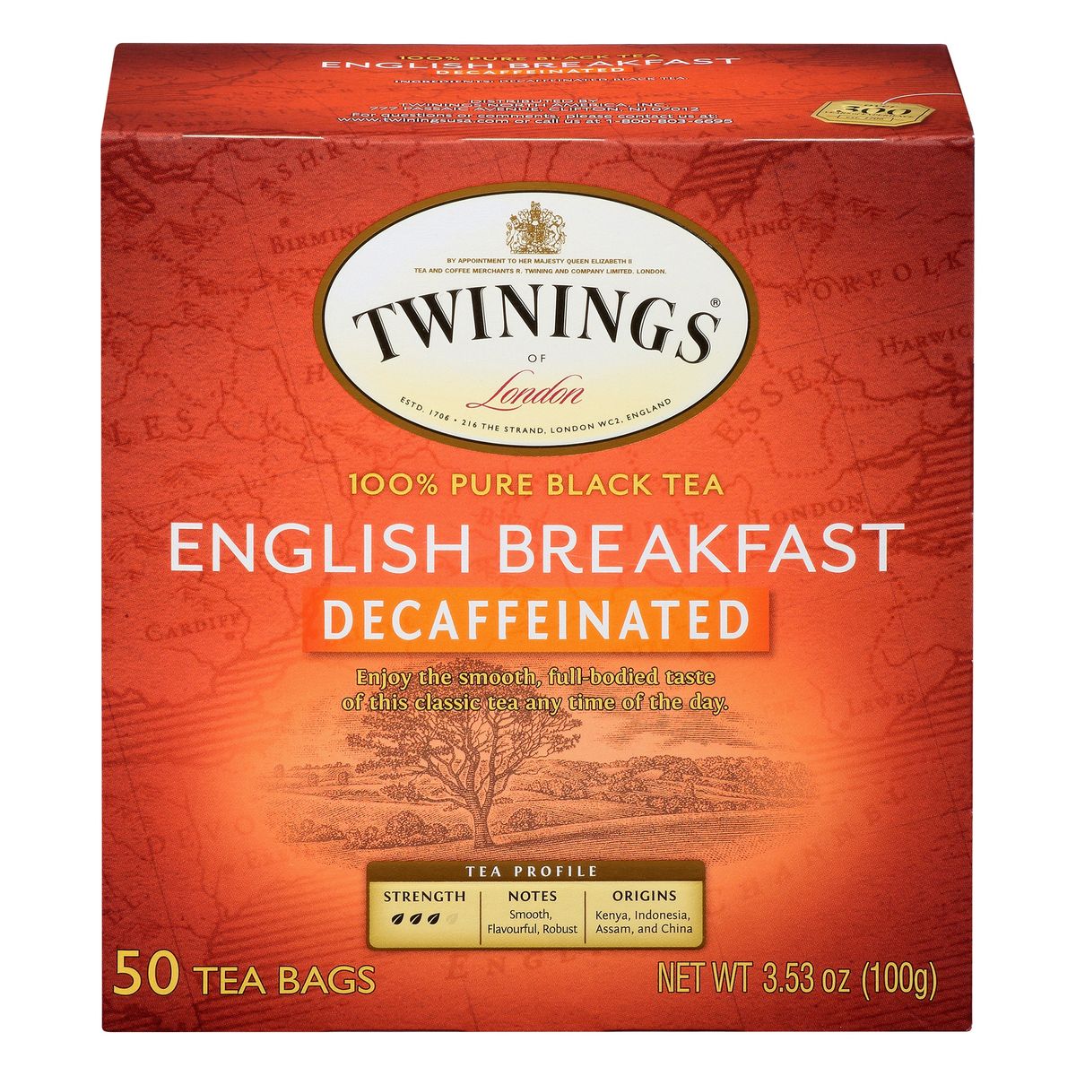 楽天Walmart 楽天市場店[RDY] [送料無料] Twinings イングリッシュ ブレックファスト カフェインレス 100％ティーバッグ 50袋入 [楽天海外通販] | Twinings of London English Breakfast Decaffeinated 100％ Pure Black Tea Bags, 50 count