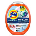  Tide ハイジェニッククリーン ヘビー10倍パワーPODS ランドリーディタージェントパック オリジナル 63個 目に見える汚れと目に見えない汚れに対応  | Tide Hygienic Clean Heavy 10x Duty Power PODS Laundry Detergent Pacs, Original,