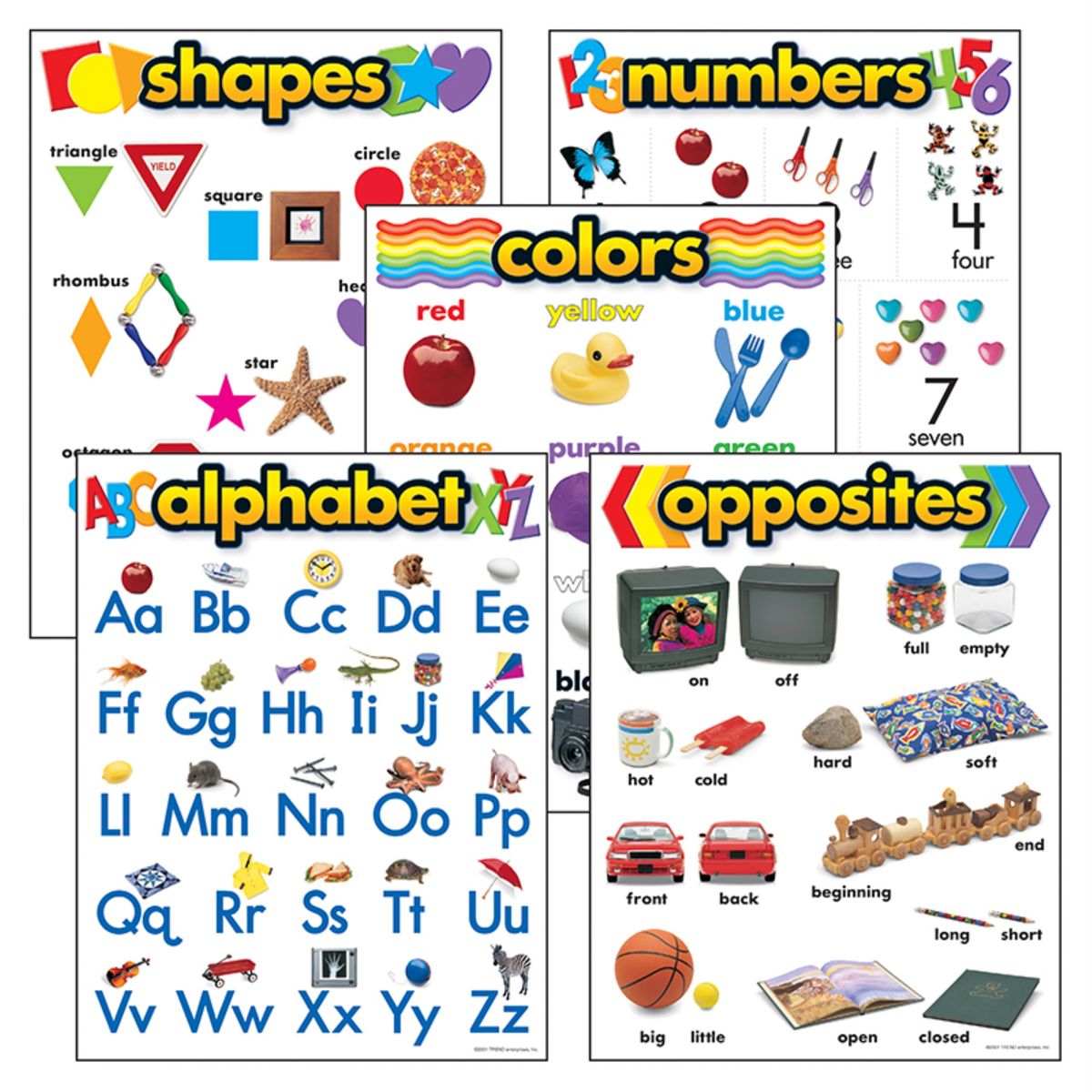 楽天Walmart 楽天市場店[RDY] [送料無料] TREND 幼稚園基本スキル学習チャート コンボパック 17インチ x 22インチ [楽天海外通販] | TREND Kindergarten Basic Skills Learning Charts Combo Pack, 17