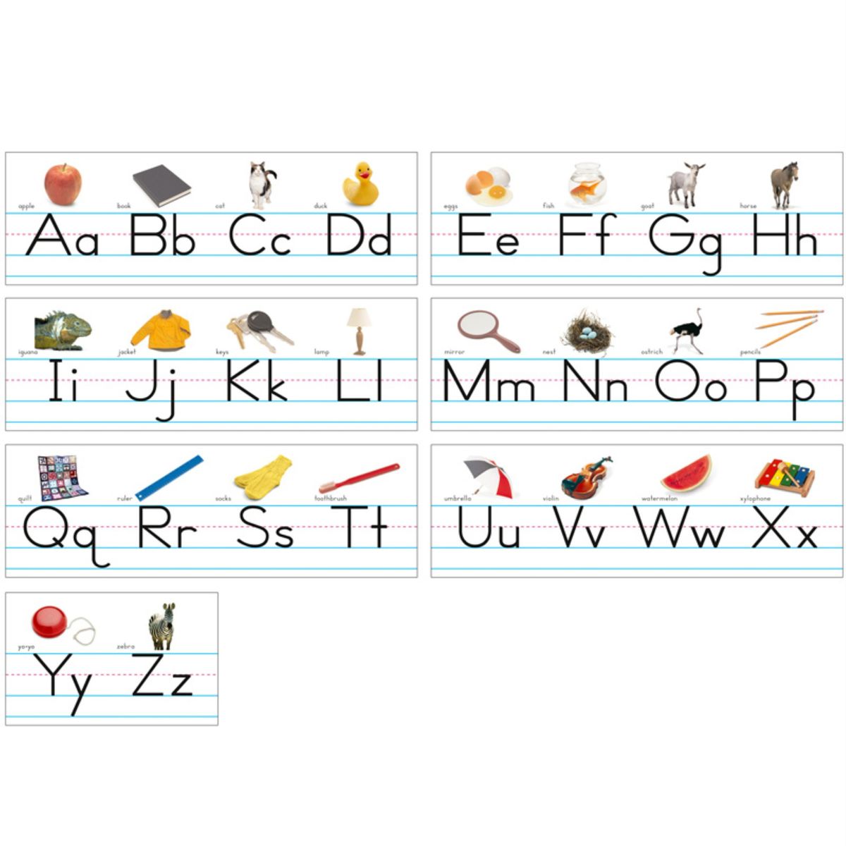 [送料無料] North Star Teacher Resource Photo Traditional Manuscript Alphabet Lines Bulletin Board Set ノーススター・ティーチャー・リソース・フォト・トラディショナル・マヌスクリプト・アルファベット