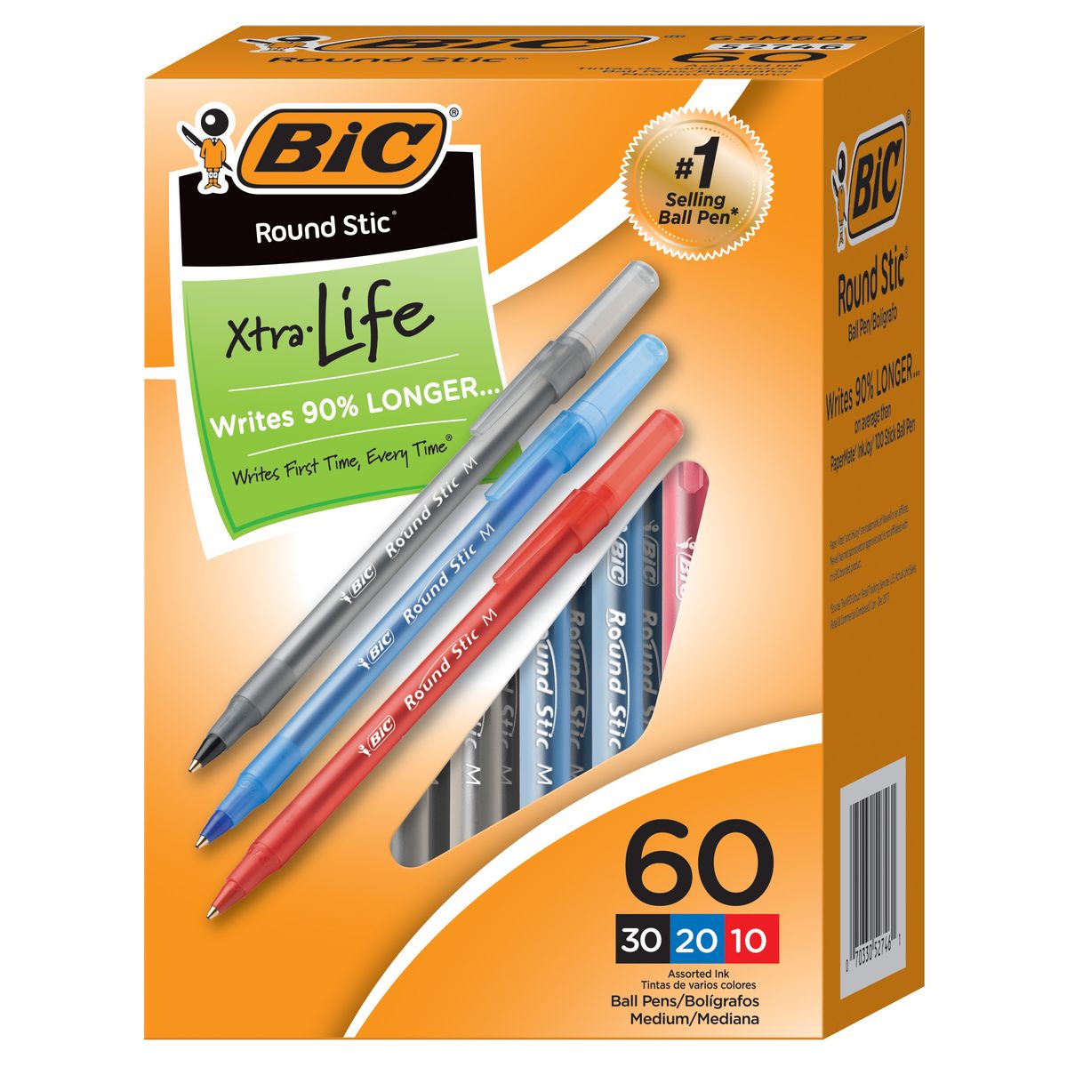 [RDY] [送料無料] BIC ラウンドスティック エクストラライフ ボールペン ミディアムポイント 1.0mm アソート 60本入り [楽天海外通販] | BIC Round Stic Xtra Life Ballpoint Pen, Medium Point 1.0mm , Assorted, 60-Coun