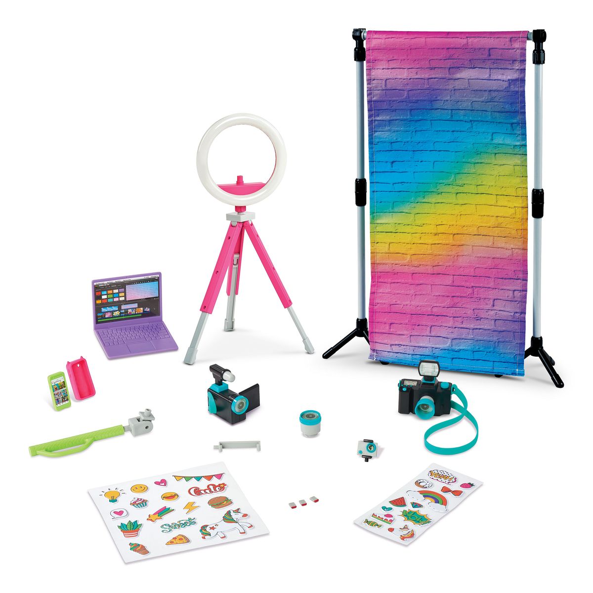 [送料無料] My life as vlogger set with backdrop and stand、21-pieces [楽天海外通販] | My Life As Vlogger Set with Backdrop and Stand, 21-Pieces