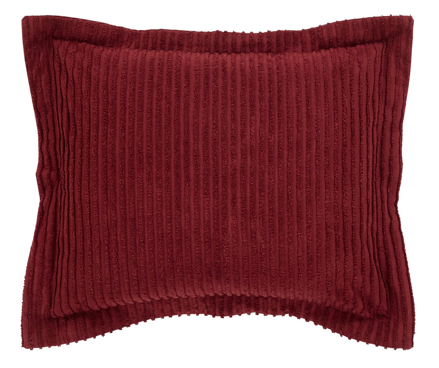 [送料無料] Better Trends Jullian Collection Stripes Design 100% Cotton Tufted, Standard Sham, Burgundy ジュリアンコレクション ストライプデザインコットンタフテッド スタンダードシャム バーガンディ [楽