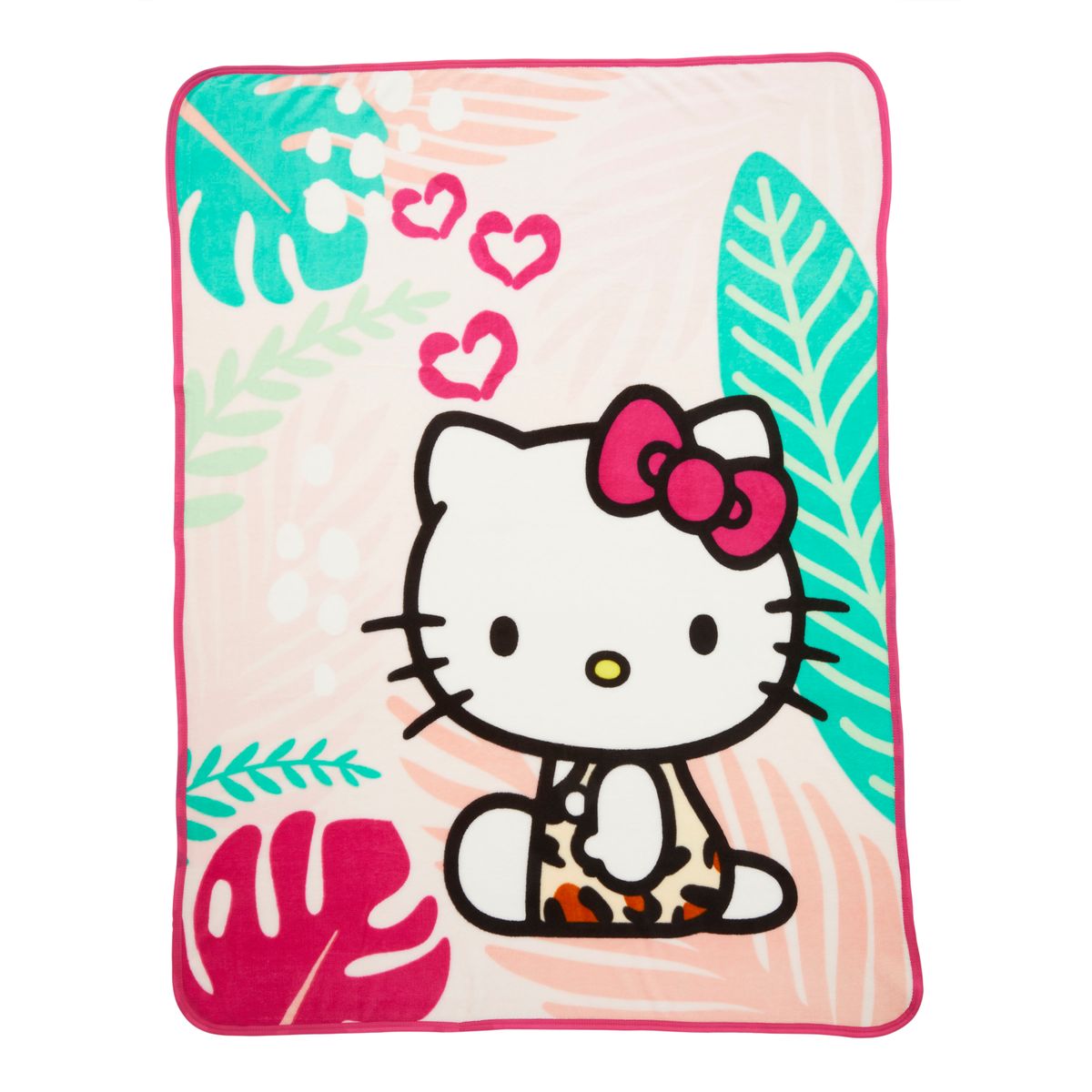 [RDY] [送料無料] Hello Kitty キッズフリーススローブランケット、46×60、ピンク、ホワイト、ティール、サンリオ [楽天海外通販] | Hello Kitty Kids Fleece Throw Blanket, 46 x 60, Pink, White and Teal, Sanrio