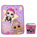 [] LOL Surprise LbYʂ݃X[LoX[L[ur 2Zbg sNp[v [yVCOʔ] | LOL Surprise Kids Plush Throw and Canvas Storage Cube Bin, 2Pc Set, Pink and Purple