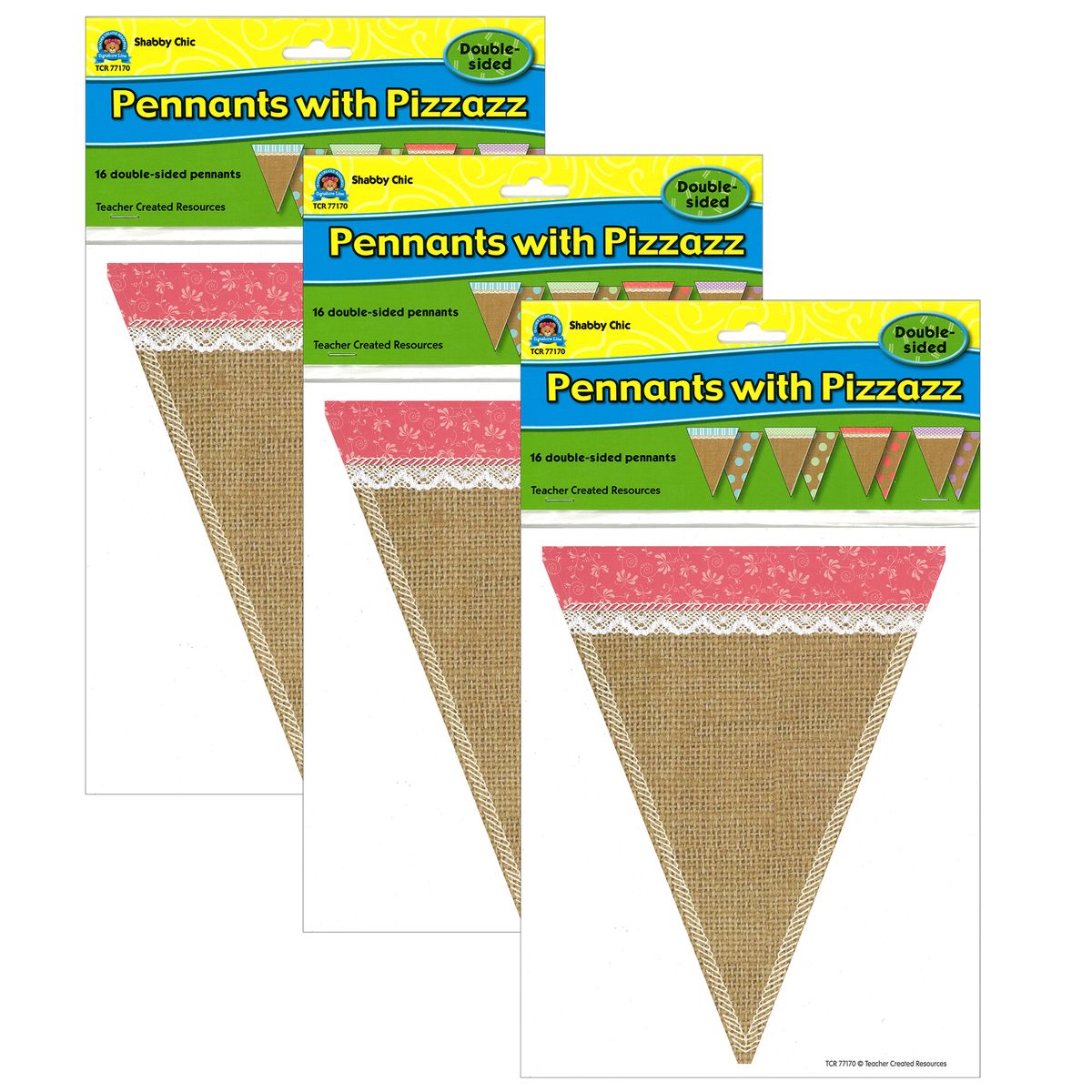 [RDY] [送料無料] Teacher Created Resources シャビーシック両面ペナント 48枚組 [楽天海外通販] | Teacher Created Resources Shabby Chic Double-Sided Pennants, 48 Pieces