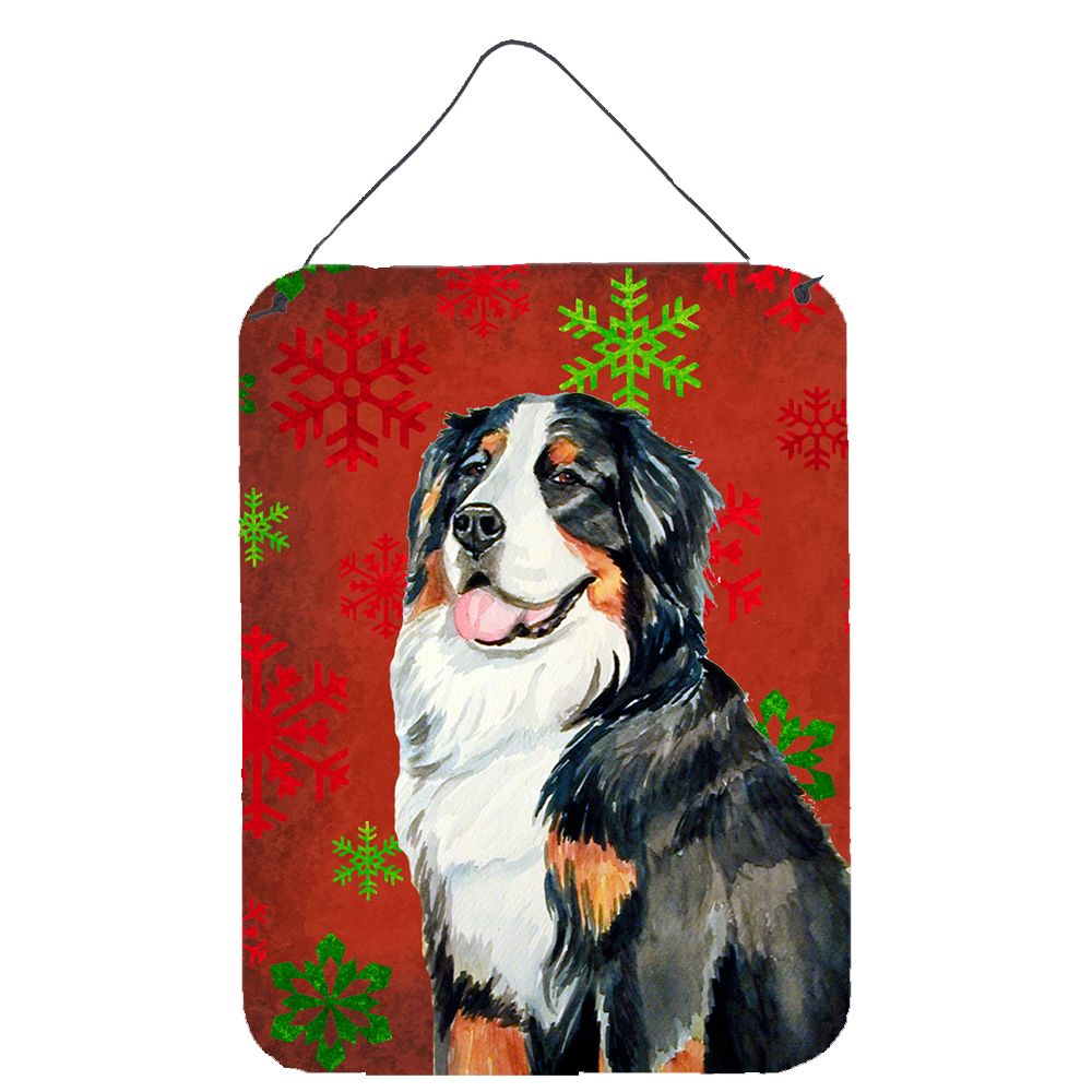 [RDY] [送料無料] バーニーズマウンテンドッグの赤い雪片のクリスマスの壁またはドア掛けの印刷物 [楽天海外通販] | Bernese Mountain Dog Red Snowflakes Christmas Wall or Door Hanging Prints
