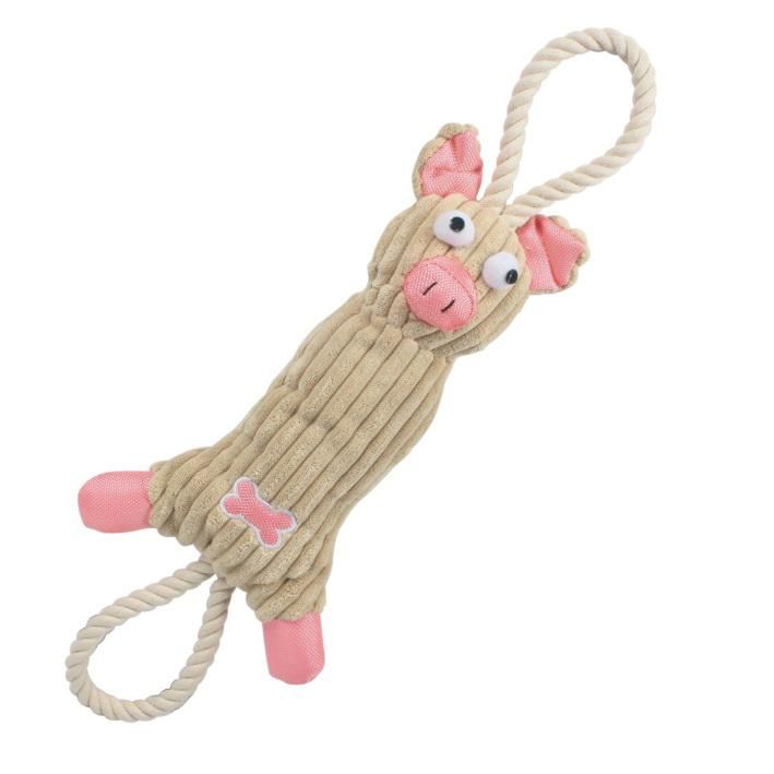楽天Walmart 楽天市場店[送料無料] ジュートとロープの豚のぬいぐるみ - ペットのおもちゃ [楽天海外通販] | Jute And Rope Plush Pig - Pet Toy