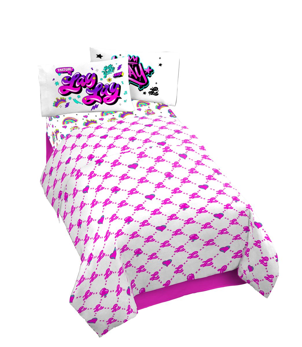 [送料無料] Lay Lay Toodles Pink Poodles Kids 4-Piece Full Sheet Set, 100% Polyester, Pink, Nickelodeon [楽天海外通販] | Lay Lay Toodles Pink Poodles Kids 4-Piece Full Sheet Set, 100% Polyester, Pink, Nickelodeon