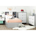 [] South Shore NbL[ 1iiCge[u \tgO[~sAzCg [yVCOʔ] | South Shore Cookie 1-Drawer Nightstand, Soft Gray and Pure White