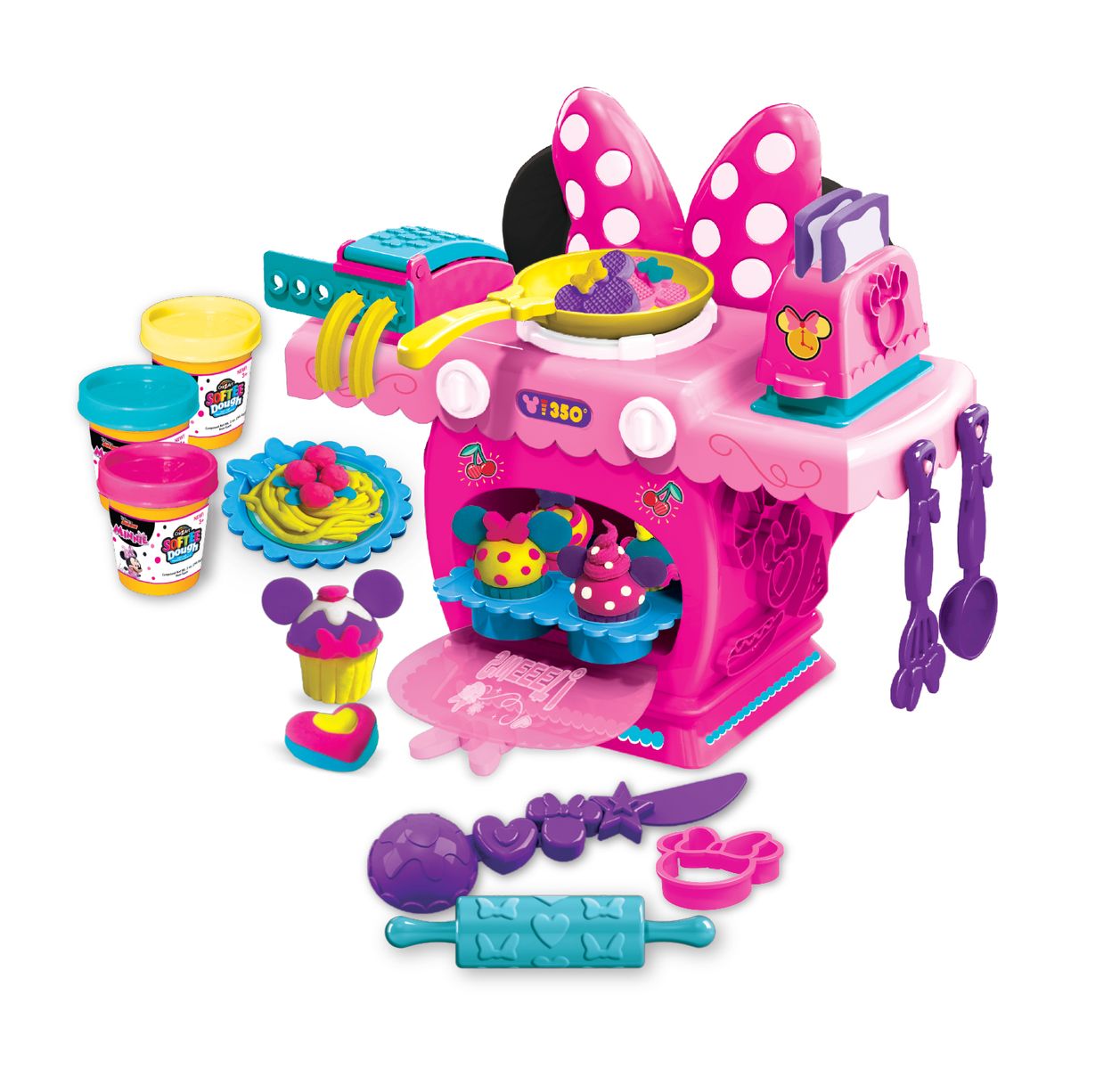   Cra-Z-Art Softee Dough ディズニージュニア ミニーマウス デラックスキッチンプレイセット  | Cra-Z-Art Softee Dough Disney Junior Minnie Mouse Deluxe Kitchen Play Set