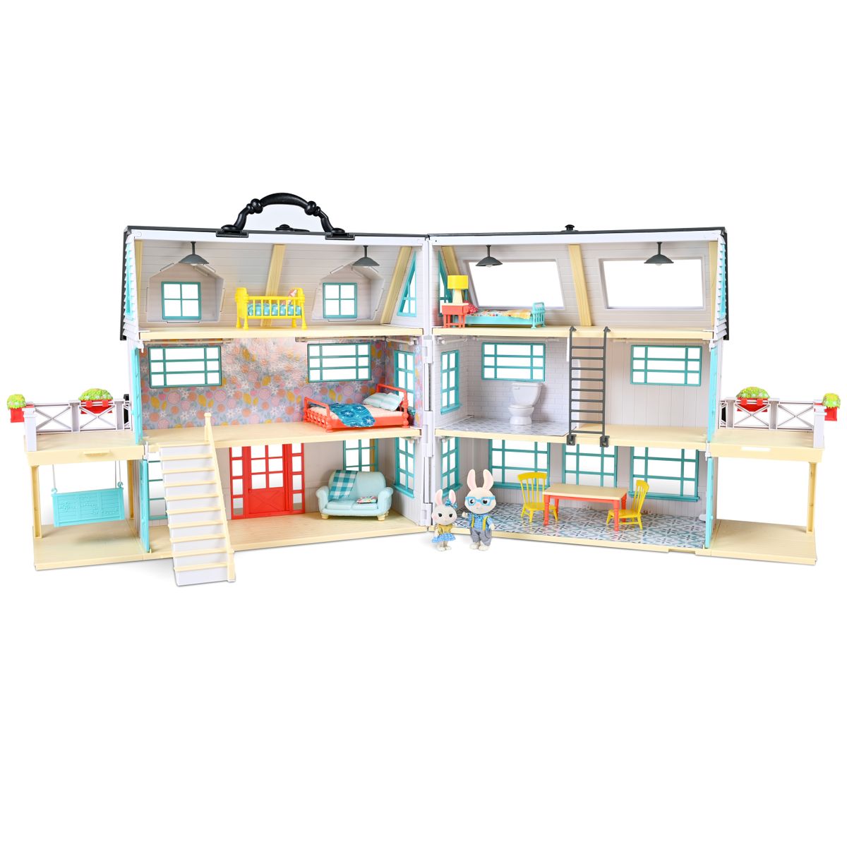 [RDY] [̵] Honey Bee Acres ⤵15Buzzby Farmhouse 51 Piece Dollhouse Set, Childrenes Ages 3+, No Assembly [ŷ] | Honey Bee Acres 15 inch Tall Buzzby Farmhouse 51 Piece Dollhouse Set, Children Ages 3+, No Assembly