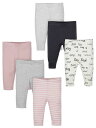 [送料無料] Wonder Nation ベビーガール用カフ付きアクティブパンツ 6枚組 [楽天海外通販] | Wonder Nation Baby Girl Active Pant With Cuff, 6-Pack