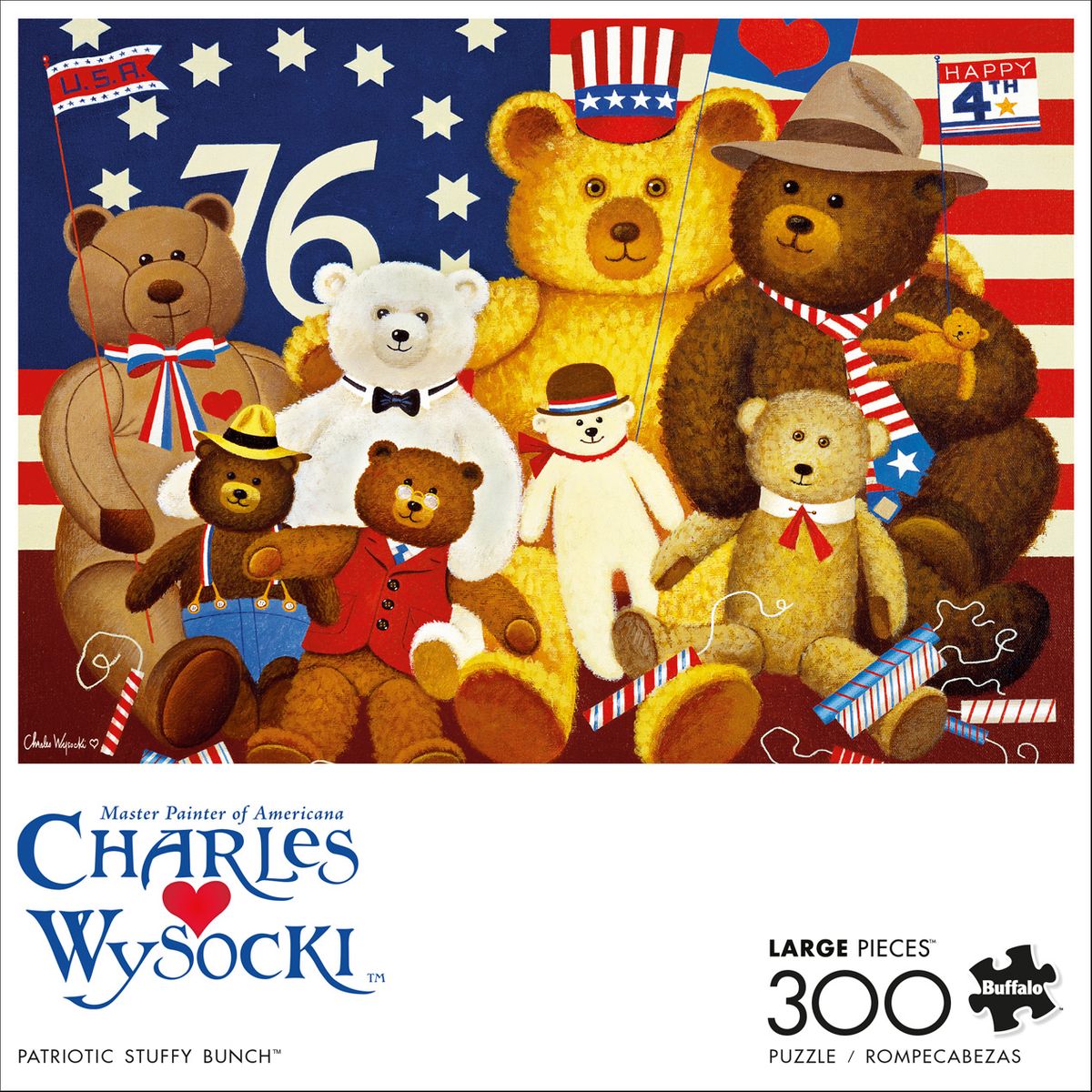 [RDY] [送料無料] Buffalo Games Charles Wysocki - Patriotic Stuffy Bunch - 300ピース ジグソーパズル [楽天海外通販] | Buffalo Games Charles Wysocki - Patriotic Stuffy Bunch - 300 Pieces Jigsaw Puzzle