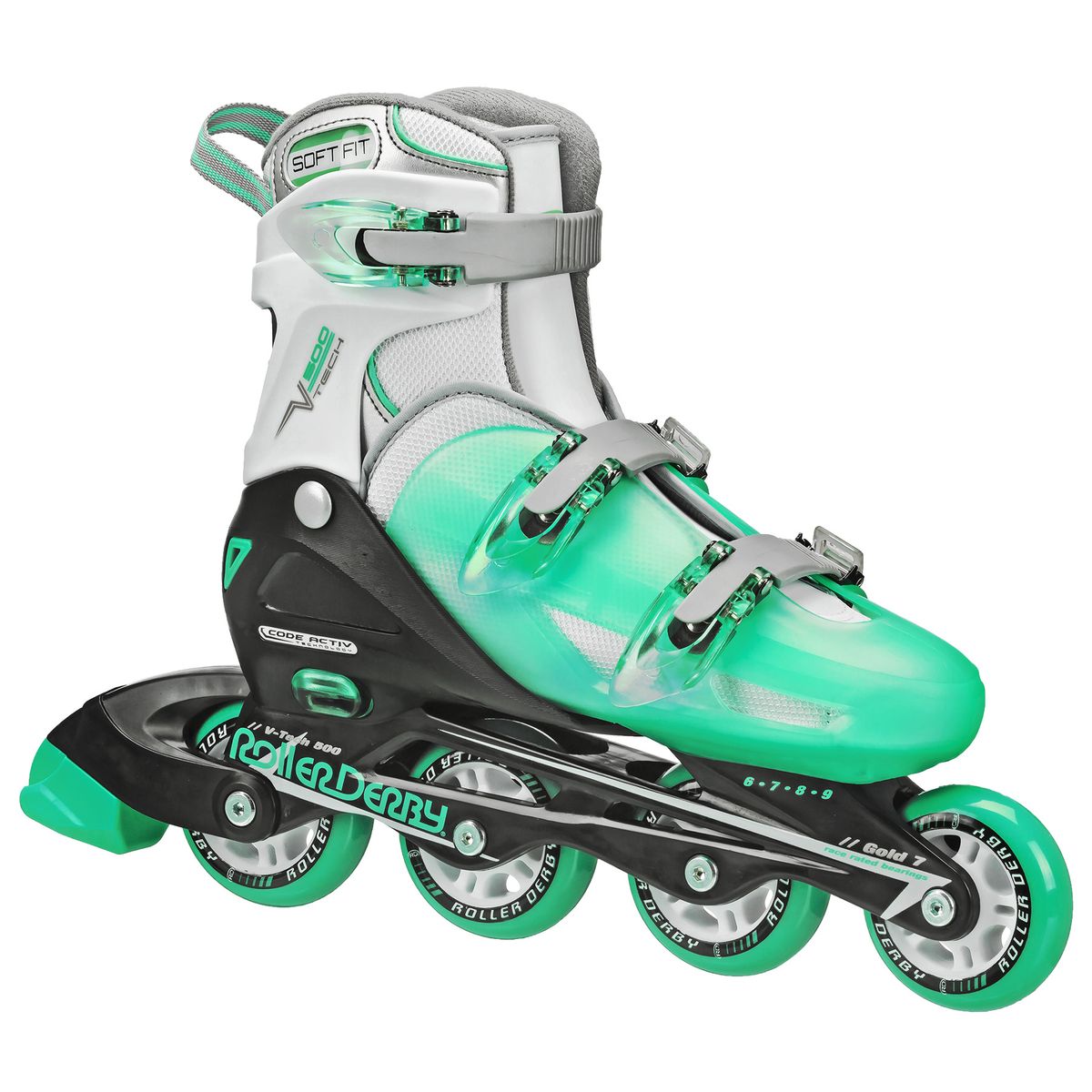 [RDY] [送料無料] Roller Derby V-Tech 500 Women's Inline Skate with Adjustable Sizing, Mint [楽天..