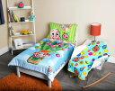 RDY 送料無料 CoComelon トドラーベッド4点セット ボーナスブランケット付き 楽天海外通販 Cocomelon 4 pc Toddler Bed Set with Bonus Blanket