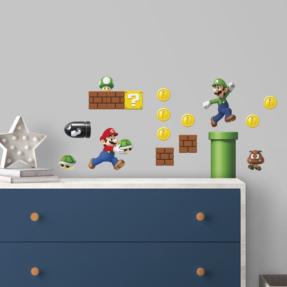 [RDY] [送料無料] RoomMates 任天堂 スーパーマリオ Build a Scene Peel and Stick Wall Decals [楽天海外通販] | RoomMates Nintendo Super Mario Build a Scene Peel and Stick Wall Decals