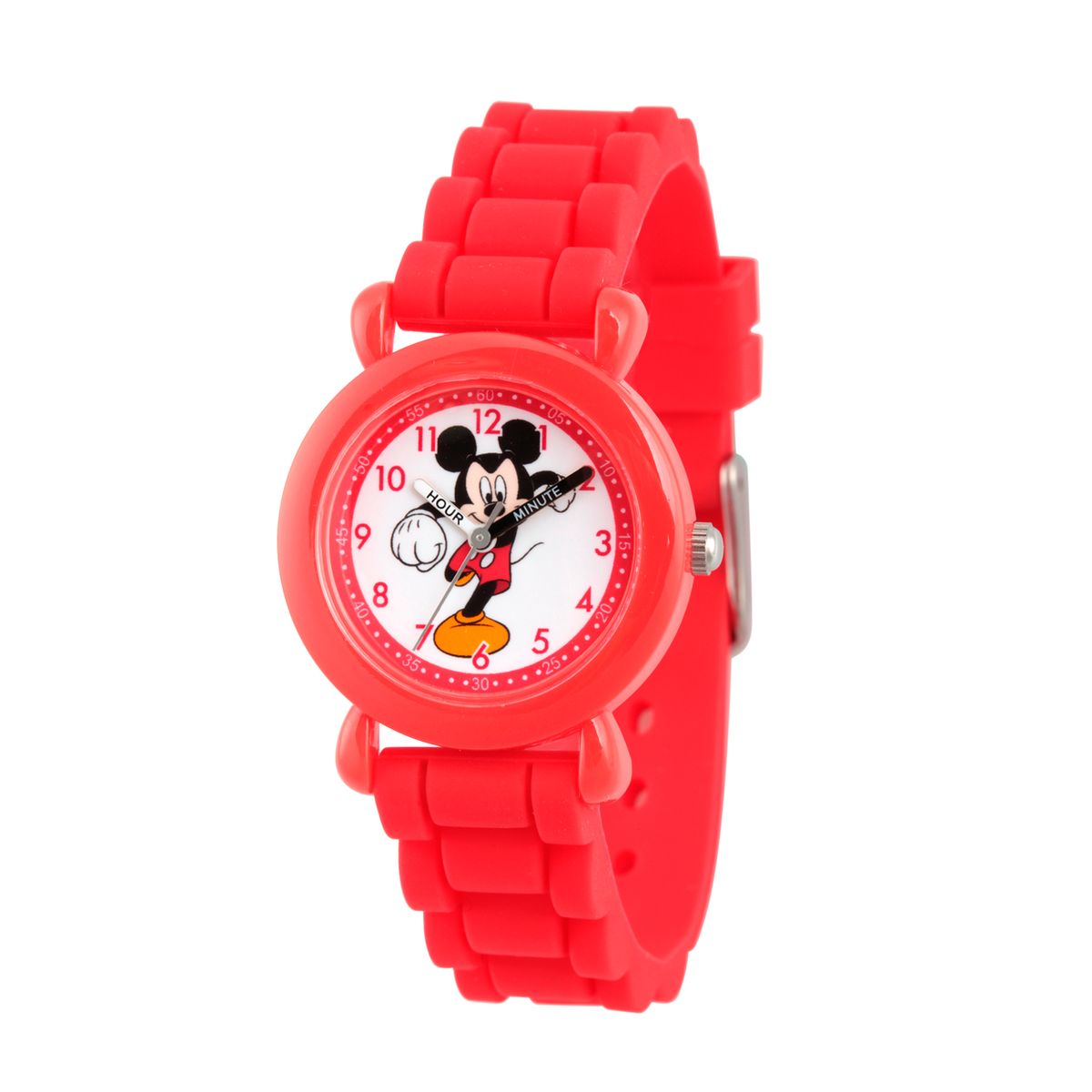 楽天Walmart 楽天市場店[送料無料] ミッキーマウス ボーイズ・レッド・プラスチック・タイム・ティーチャー・ウォッチ レッド・シリコン・ストラップ [楽天海外通販] | Mickey Mouse Boys' Red Plastic Time Teacher Watch,