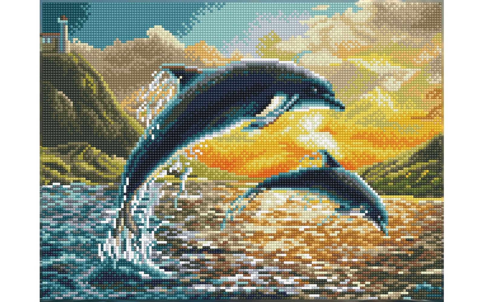 [RDY] [送料無料] DIAMOND DOTZ スクエア・ファセット・アート 中級 ドルフィン・サンセット [楽天海外通販] | Diamond Dotz Squares Facet Art Intermediate Dolphin Sunset