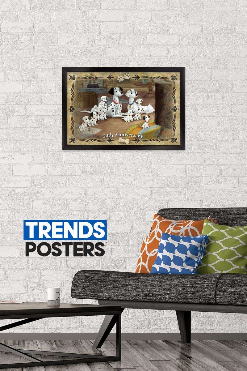 Walmart ウォルマート アメリカ 米国ウォルマート 米国最大規模スーパーマーケットwalmart市場店取扱い希望商品のご意見受付中 送料無料 Disney 101 Sale 10 Off Dalmatians 50周年記念壁面ポスター X Anniversary Framed 22 375 14 725 50th フレーム付き 海外